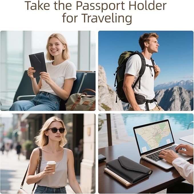ZOPPEN Mulit-purpose Rfid Blocking Passport Holder Travel Wallet Passport and - Image 7