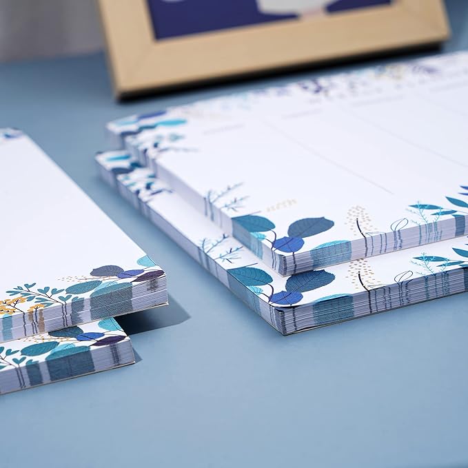 2 Pack Weekly Planner Notepad Tear Off Set of 2 Weekly Calendar Pad 52 Undated To Do List Notepad Desk Planning Pads Productivity Tracker for Work School Home Goals Notes Schedule Ideas, Blue-DeskLoop Office