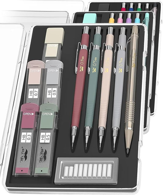 Mr. Pen- Mechanical Pencil Set with Leads and Eraser Refills, 5 Sizes - 0.3, 0.5, 0.7, 0.9 and 2 Millimeters, for Drafting, Drawing and Sketching, Back to School Supplies-DeskLoop Office