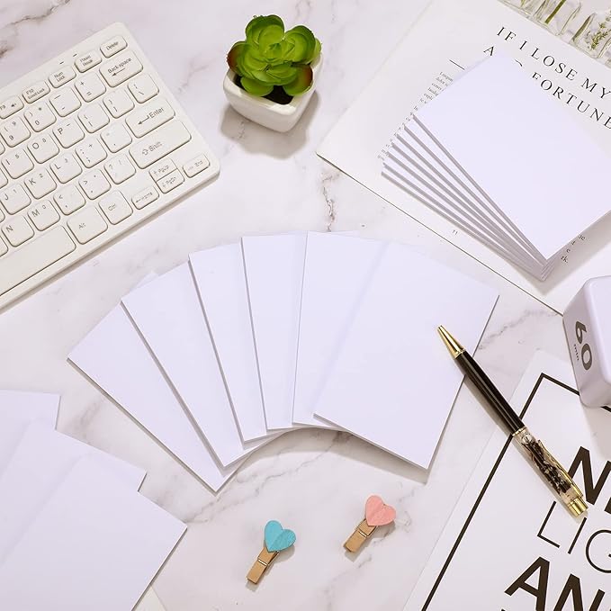 Fainne 3 x 5 Inch Paper Note Pads White Memo Pad Blank Writing Memo Scratch Paper for Waitress Waiter Book to Do Grocery List Small Notebook Restaurant Checkbook, White(60 Pack)-DeskLoop Office