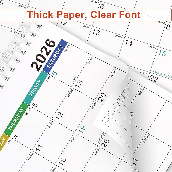 Desk Calendar 2025 planner, Covers Jul 2025-Jun 2026 with Monthly Plan, Notes and Tasks, Easy to Organizing for Family, Students, Home, School and Office-DeskLoop Office
