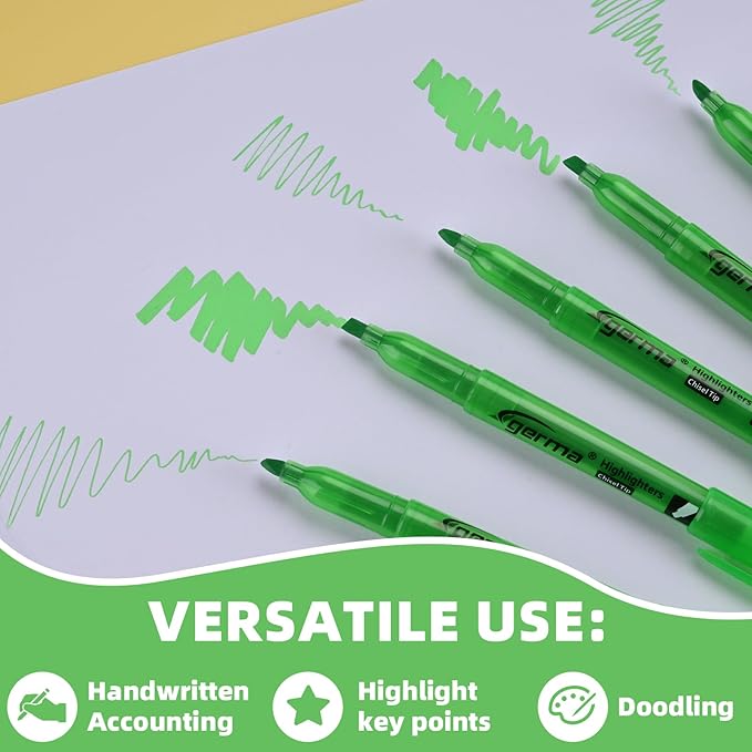 Highlighters 36 Pack, Chisel Tip Green Highlighter Bright Colors,Quickly Drying, Perfect for Students Kids Adults Classroom, School, Office-DeskLoop Office