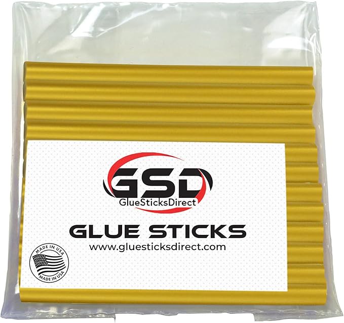 Mini Size Hot Melt Glue Sticks for Glue Gun - Bulk 4in Gold Metallic Glue Sticks - Great for Art Craft Repairs & Compatible w/Most Glue Guns - 5/16" X 4" (24 Sticks) - Made in USA-DeskLoop Office
