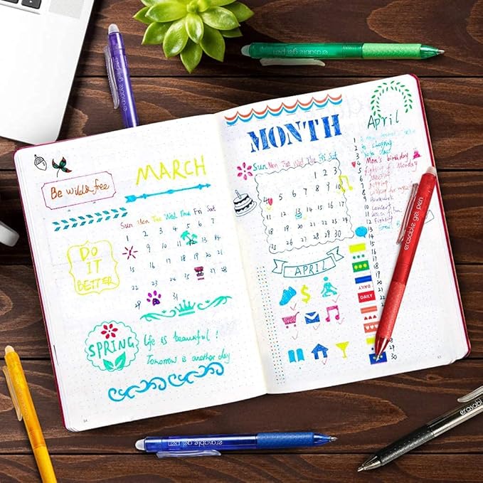 Vanstek 26 Colors Erasable Gel Pens, Retractable Erasable Pens Clicker, Fine Point(0.7), Make Mistakes Disappear, Premium Comfort Grip for Drawing Writing Planner and School Supplies-DeskLoop Office