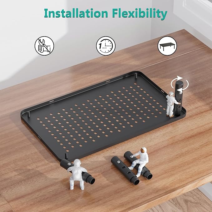 WALI Computer Monitor Stand for Desk, Adjustable Laptop Riser, Desk Monitor Stand Underneath Storage for Office, Home, School Supplies (STT003), 1 Pack, Black-DeskLoop Office