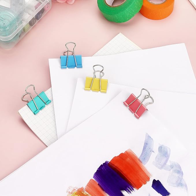 ZZTX Binder Clips Paper Clamps Clips Medium Size, 1.3 Inches, 24 Pieces - Image 7