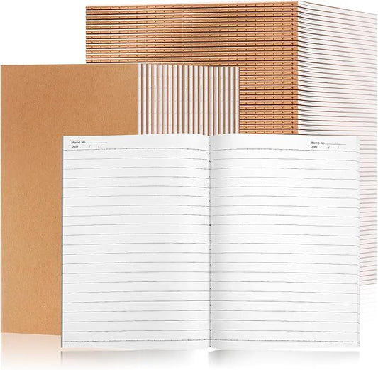 30 Pack Lined Kraft Notebooks Bulk, A5 Blank Paper Journal Notebooks for Office Work, 8.3x5.5inch Kraft Composition Notebook for School Student, 60 Pages-DeskLoop Office