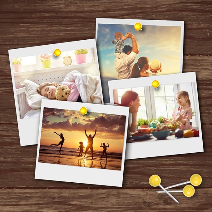 Map Tacks 1/8-Inch Assorted Color Beads Head Map Marking Push Pins,500-count (Yellow)-DeskLoop Office