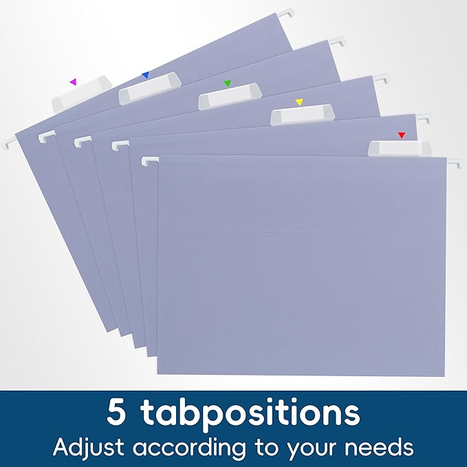 Hanging File Folders, 25 Pack Letter Size File Folders with 1/5-cut Tabs, Office Essentials for Filing Cabinet & Desk Storage-DeskLoop Office