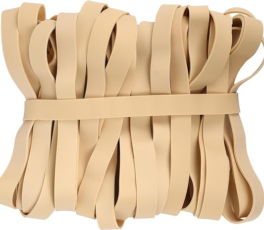 Rubber Bands Size#107 Heavy Duty Big Wide rubber band 30PCS Elastic Bands for Office Supply Trash Can File Folders Litter Box Rubber Bands (Light brown)-DeskLoop Office