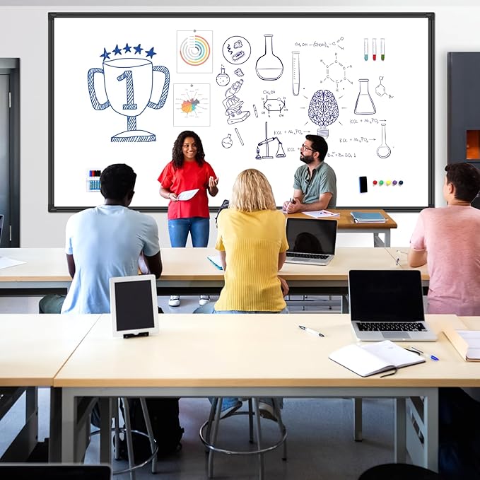 H-Qprobd 8'x4' Whiteboard Commercial-Grade Large Magnetic Dry Erase White Board for Wall - 96"x48" Presentation Boards for Business, Education & Government - Aluminum Frame Wall Mounted Whiteboard-DeskLoop Office