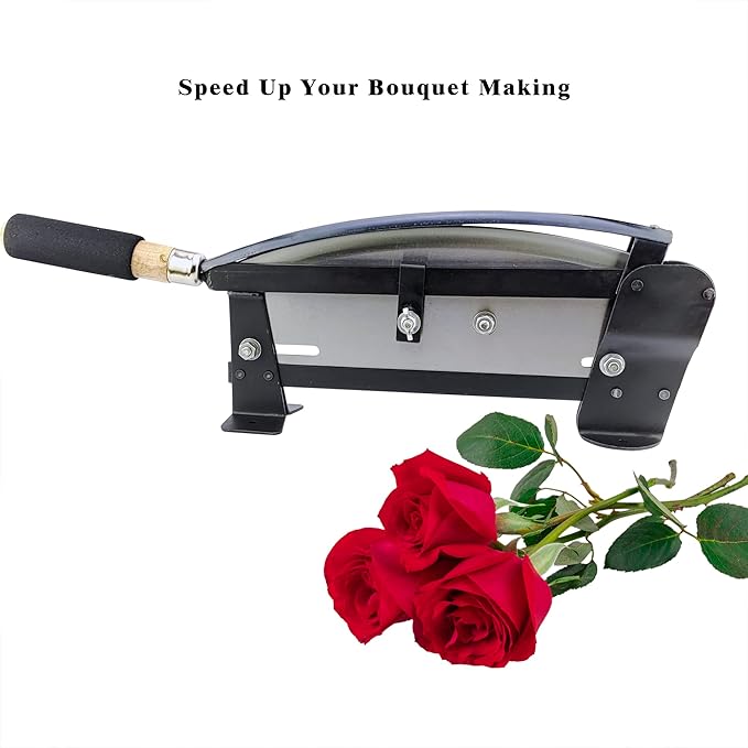 Fresh Flower Stem Cutter, Stainless-Steel Flower Cutters for Stems, Heavy Duty 14 Inch Blade with Safety Latch, Commercial Grade Table Mountable Cutting Machine for Florists, Farmer, Floral Shop Use-DeskLoop Office