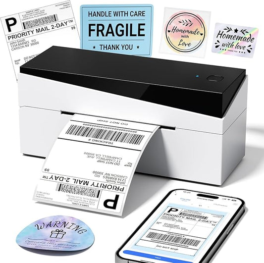 Bluetooth Shipping Label Printer 4x6, 249BT Thermal Label Printer for Small Business, Shipping Packages, Office, Home, Compatible with Amazon, Ebay, USPS-DeskLoop Office