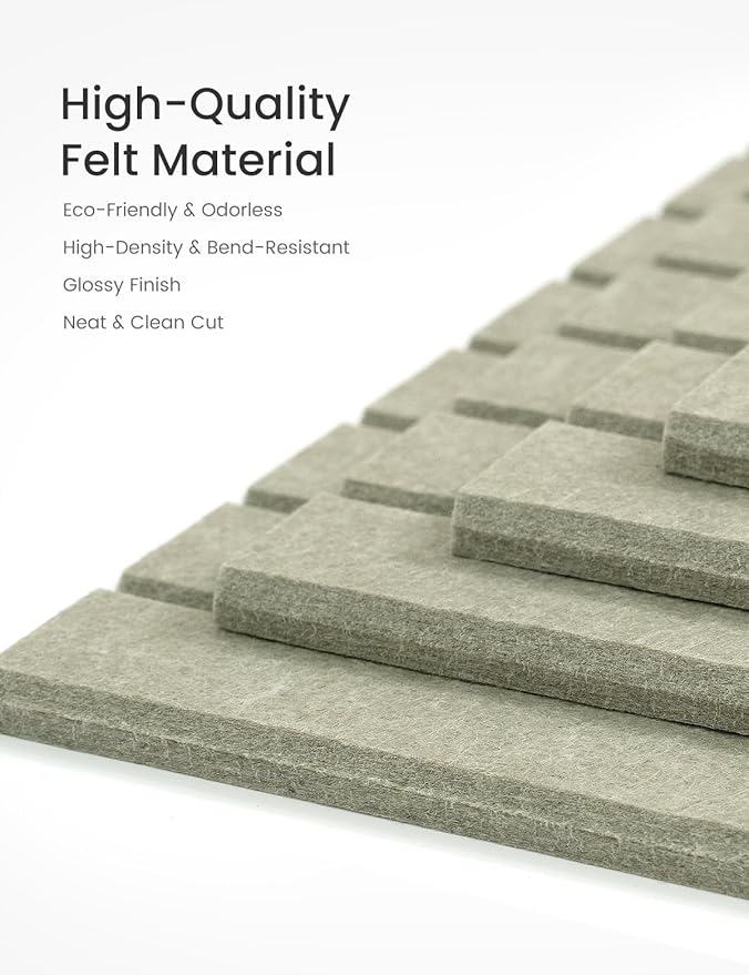 Bumusty Large Cork Board Alternative-47 x35 Felt Bulletin Board Tiles, with 30 Pushpins, 70 Adhesive Tabs, 12-Pack Slat Wall Paneling, Cork Boards for Office Push Pin Board Felt Board-Sage-DeskLoop Office