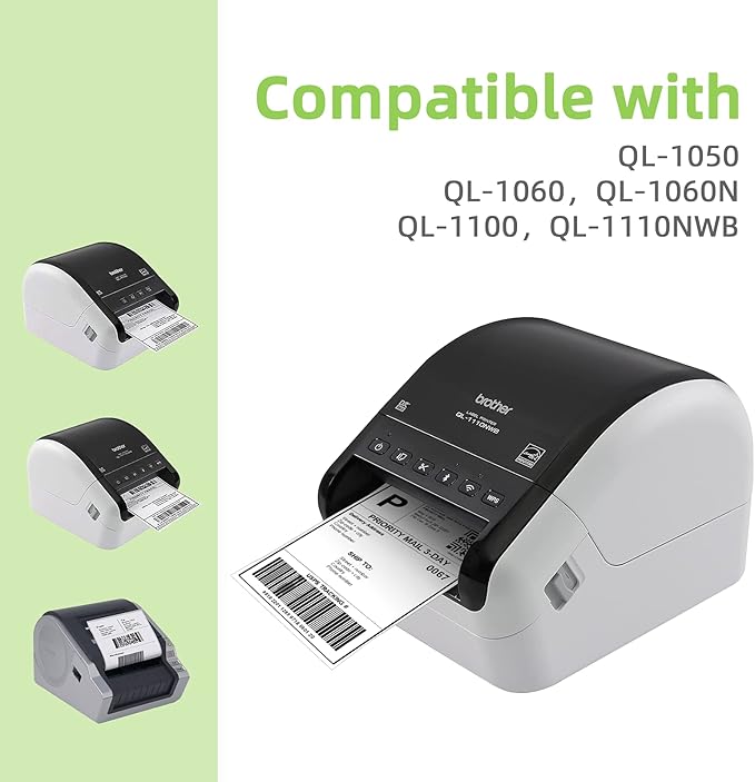 Compatible 4" x 6" Shipping Labels Replacement for DK-1241 Compatible with Brother QL Label Printers (12 Rolls + 1 Frame, 200 Labels/Roll)-DeskLoop Office