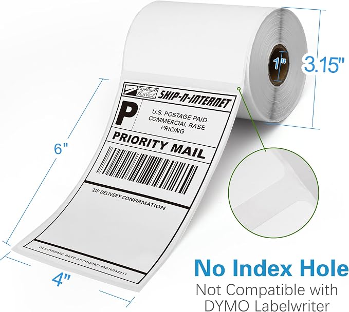 LotFancy 4x6 Thermal Labels, 1000 Shipping Labels, 4 Rolls-250 Labels per Roll - Image 7