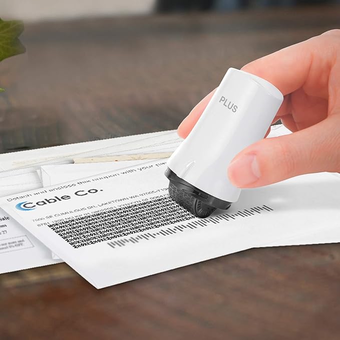 Guard Your ID Advanced 2.0 Roller Identity Privacy Stamp for Identity Theft Prevention and Security (Regular 3-Pack, White)-DeskLoop Office