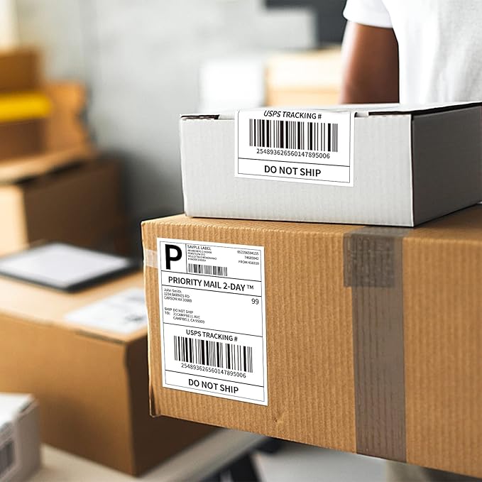 1000 Fanfold 4"x6" Direct Thermal Shipping Address Labels, (500 Labels/Stack) Paper Label for Direct Thermal Printer MUNBYN, JADENS, BEEPRT, ASprink, Nelko, Phomemo, for UPS USPS-DeskLoop Office