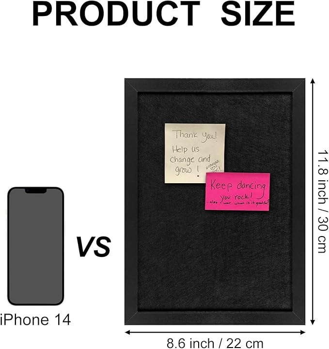 TORASO Cork Board Bulletin Board, 11" X 8" Cork Boards for Walls with Pins, Eye Bolts, gaskets, Screws, Pin Board for Office, School and Home (BK,22 * 30cm,1P)-DeskLoop Office