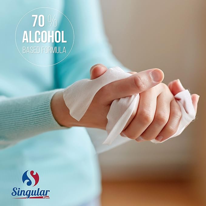 Hand Sanitizing Wipes Travel Size by Singular Wipes – 100ct Individually Wrapped | Fresh Citrus Scent, Moisturizing, 70% Alcohol Wipes | Travel, Office, School, Home | Made in USA-DeskLoop Office