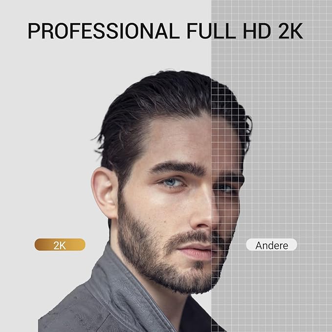 2K Webcam,Webcams for PC, AutofocusNoise Cancellation,Plug & Play USB Web cam for Laptop, Desktop, PC, Mac, Zoom, Skype, Streaming-DeskLoop Office