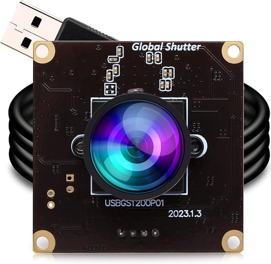 ELP High Speed Wide Angle Global Shutter USB Camera Module for Computer 1080P Mini UVC USB2.0 Webcam Board with 2.1mm Lens AR0234 High Frame 90fps Web PC Camera Board for Laptop Raspberry Pi-DeskLoop Office