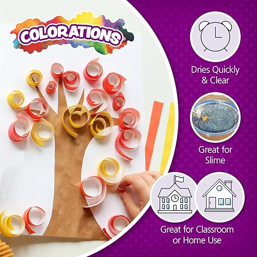 Colorations Washable Clear Glue, 1 Gallon, Dries Clear, Gluing, Crafts, School Glue, Home Glue, Office Glue, Craft Projects, Washable Glue, Non Toxic Glue, Homeschool, Home School Use-DeskLoop Office