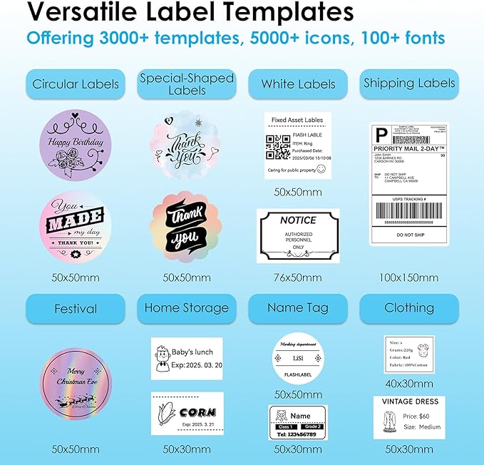 Shipping Thermal Label Printer, 4x6 Portable Label Printer, Bluetooth Label Maker for Small Business, Support iPhone,Android,Windows,Mac,Chromebook,Works with USPS, Ebay,Shopify&More, White-DeskLoop Office