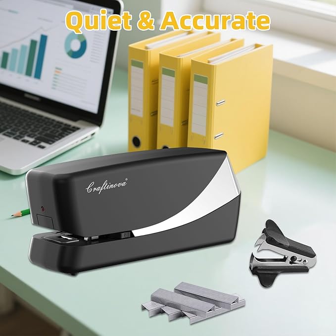 Electric Stapler, Automatic Stapler, Include 2000 Staples and 1 Staple Remover, Heavy Duty, Store 210 Staples,AC or Battery Powered, 25 Sheet Capacity.-DeskLoop Office