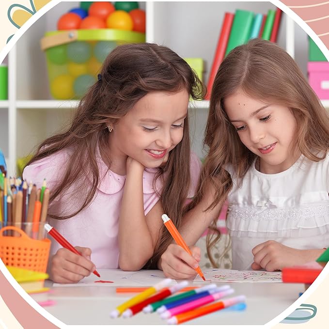 288 Pcs Mini Markers Colored Pen 3.4 Inch Vibrant Colors Portable Short Colored Markers Assorted Multicolor Watercolor Marker Pen for Kids and Adult Glass Office School Supplies (6 Colors)-DeskLoop Office