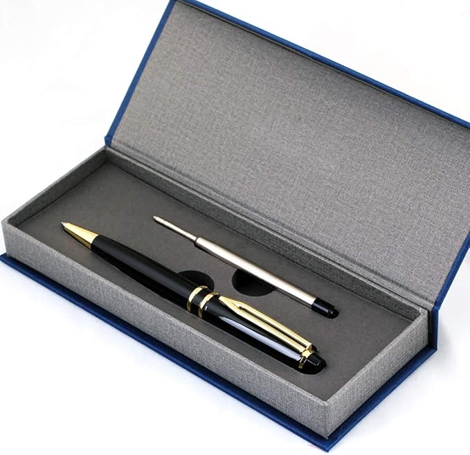 Free Engraving - Personalized Roller Ballpen, Ballpoint pen, Refillable Pens, Retractable Medium Refill Pen Black Ink, Custom Gifts for Men, Women, Classy Gift Box-DeskLoop Office