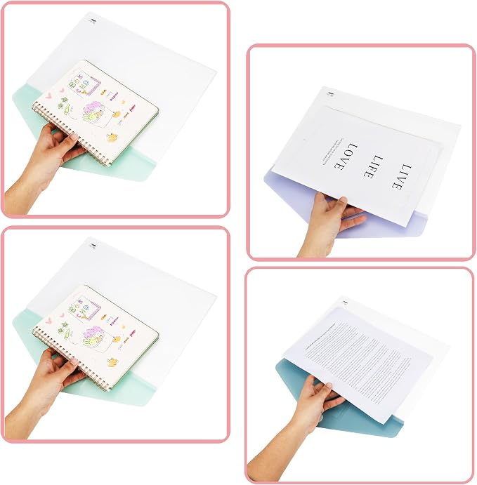 Mr. Pen- Clear Plastic Envelopes File Folders, 10 Pack, Letter Size | Colorful - Image 7
