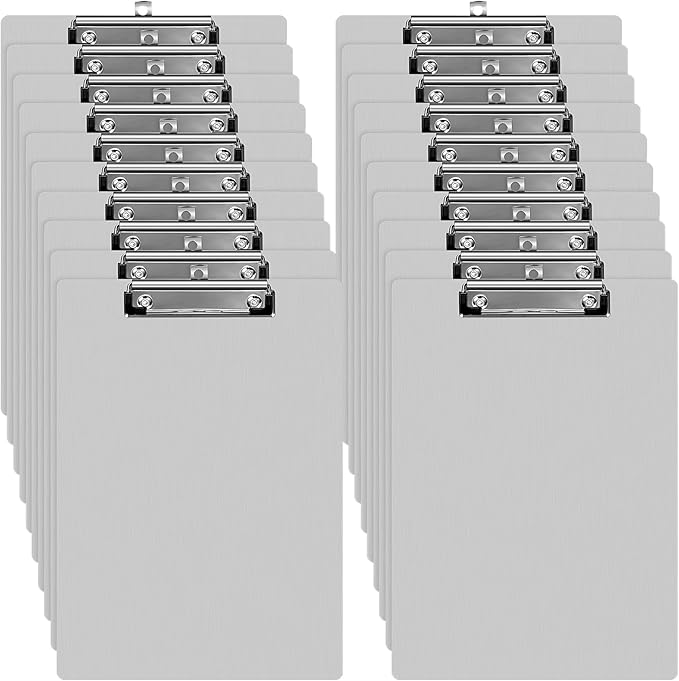 Epakh 20 Pieces Clipboard Bulks Metal Clipboard Aluminum Office Low Profile Clip Standard A4 Letter Size Metal Clip Board, Size 12.5 x 9 Inch-DeskLoop Office