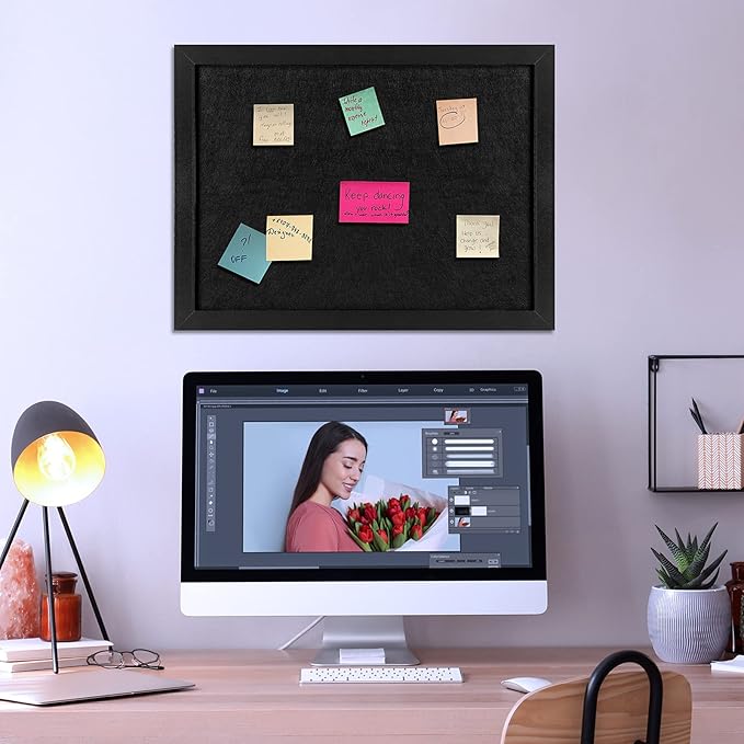 TORASO Cork Board Bulletin Board, 19.7 X 29.5 inch Cork Boards for Walls with Pins, Eye Bolts, gaskets, Screws, Pin Board for Office, School and Home (BK-5075-1P)-DeskLoop Office