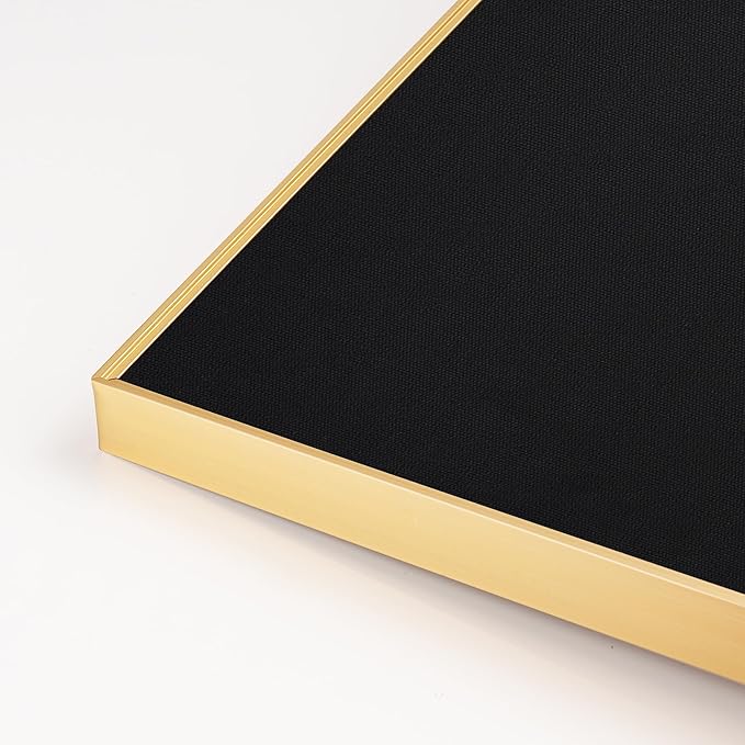 Bulletin Board 30 x 20 inches, Black Pin Board, Golden Aluminum Framed Fabric Cork Board with 10 Push Pins-DeskLoop Office