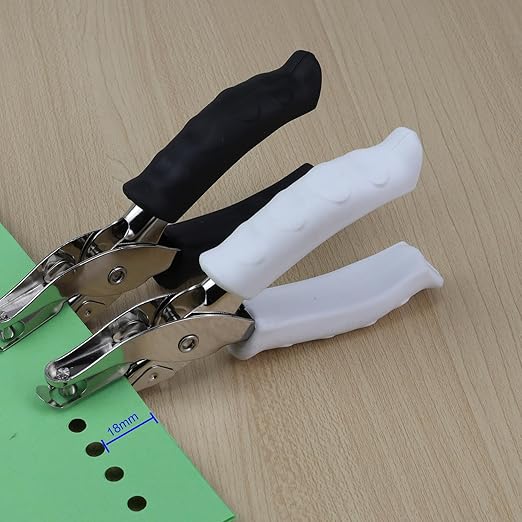 1/4” Circle Shaped Hole Puncher,Handheld Single Hole Punch with White Soft Grip Handle,One Hole Paper Punch for Paper Crafts Tag in Home, Office, Classroom.-DeskLoop Office