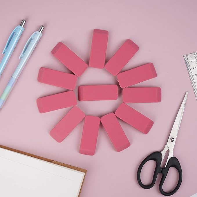 200 Pack Pink Erasers Bulk Latex-Free Soft Erasers Pencil Erasers for Kids Teachers and School and Office Supplies-DeskLoop Office