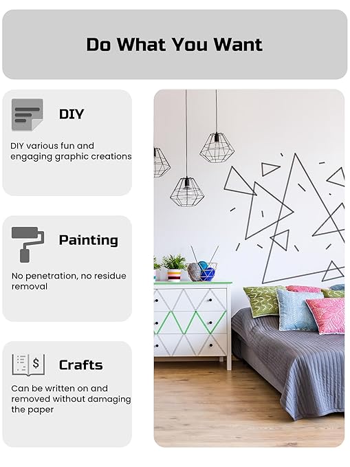 Lichamp Blue Painters Tape Bulk, 10 Pack 1.9 inch Wide by 55 Yards Tape, Blue Tape for Crafts Arts-DeskLoop Office