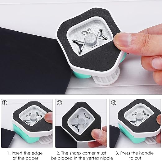 MyArTool 3 Way Corner Rounder Punch, 4mm, 7mm, 10mm 3 in 1 Corner Cutter for Paper Crafts, DIY Projects, Laminate, Photo Corner, Card Making and Scrapbooking-DeskLoop Office