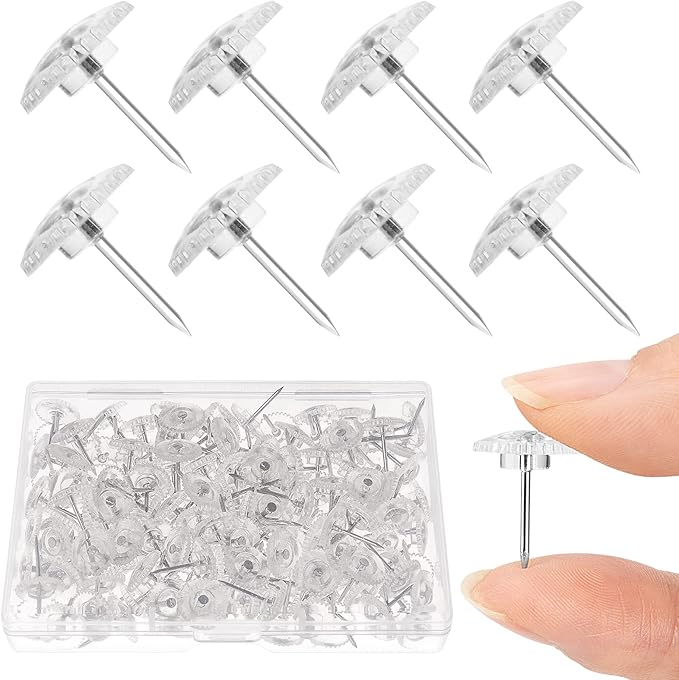 150PCS Clear Thumb Tacks - Standard Push Pins With Steel Points and Transparent Plastic Heads for Bulletin Boards, Crafts, and Office Organization-DeskLoop Office