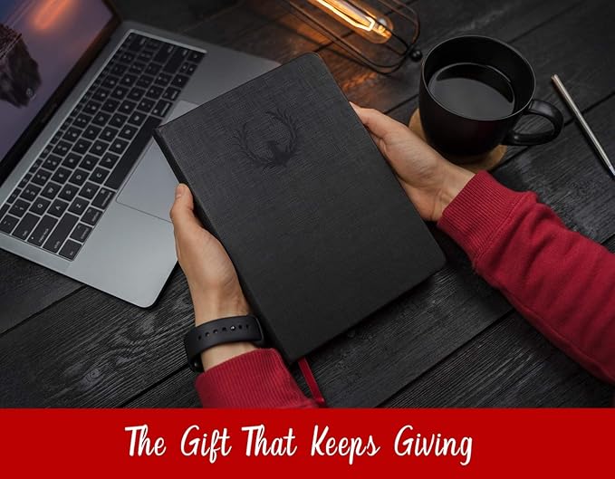 The Phoenix Journal - Best Daily Goal Planner, Organizer, & Calendar for Goal Setting, Gratitude, Happiness, & Productivity - Vision Board & Habit Tracking - 12 Weeks, Undated, Hardcover (Crimson)-DeskLoop Office