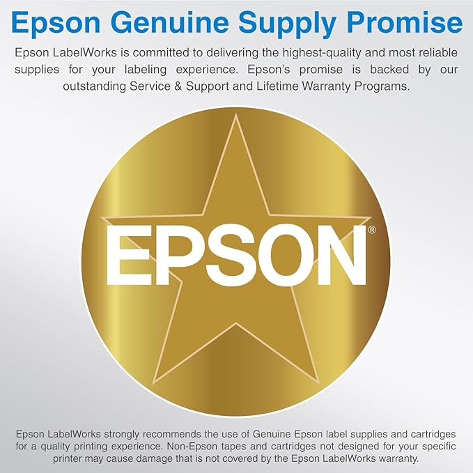 Epson LABELWORKS 224CPBBEPX Genuine Craft Paper Tape Cartridge - Black on Beige Craft Paper Label Maker Tape - 1" (24MM) Wide, 16.5'-DeskLoop Office