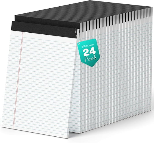 720 Sheets Legal Pads 8.5 x 11 College Ruled White Paper Note Pads 24 Pack Clear Print Writing Pads 8x11 Legal Pads Narrow Ruled Pads of Paper-DeskLoop Office