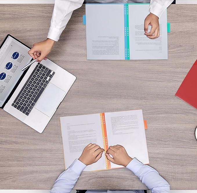 12-Pocket Expanding File Folder with Removable Pages, 6 Numbered Tabs, Colorful A4 Organizer for Office and School-DeskLoop Office