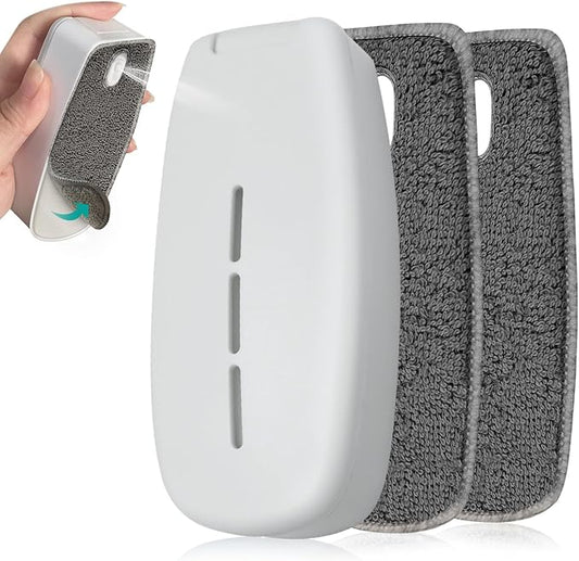 Replaceable Dry Erase Spray Eraser, 3-in-1 Non-Magnetic Chalkboard Erasers for Glass Marker Board Whiteboard, ZHIDIAN Dustless Chalk Cleaner w/ 2 Microfiber Pads-DeskLoop Office