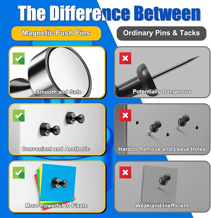 120 PCS Whiteboard Magnets, Small Strong Fridge Magnets, Magnetic White Board for Refrigerator, Black Magnetic Clips Heavy Duty for Kitchen, Office, Gadgets, Classroom, Desk Accessories-DeskLoop Office