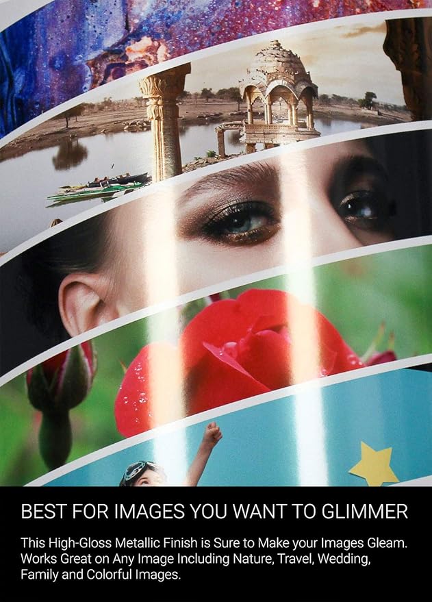 Vibrance Metallic Photo Printer Paper 10 mil 255 gsm Premium Photo Paper Sheets 13 x 19 inches 50 Sheets Works with All Inkjet Printers Including Professional Makes and Models Like Epson Canon HP-DeskLoop Office