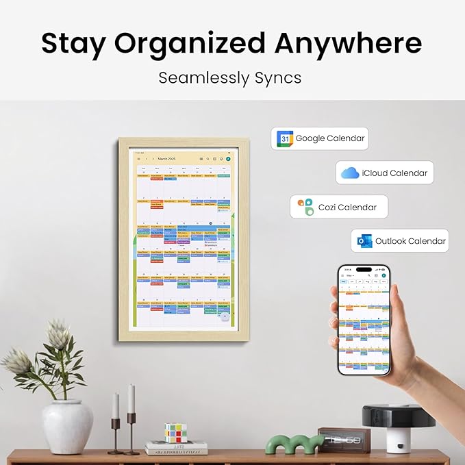 ApoloSign Digital Calendar: Electronic Calendar, Smart Touchscreen Interactive Display for Chore Chart, Family Schedules Planner, Supports All Apps via Google Play (Yellow, 15.6-inch)-DeskLoop Office
