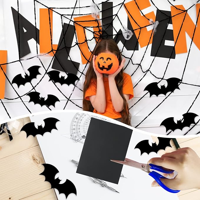 24 Sheets Black Cardstock 8.5 x 11 Black Paper, Goefun 80lb Card Stock Printer Paper for Halloween, Invitations, Scrapbooking, Crafts, DIY Cards-DeskLoop Office