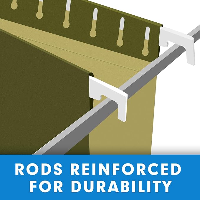 Extra Capacity Hanging File Folders, RAZCC 60 Pack Letter Size Reinforced Hanging Folders with Heavy Duty 1 Inch Expansion for Bulky Files, Filing Cabinet, Adjustable Tabs, Green-DeskLoop Office